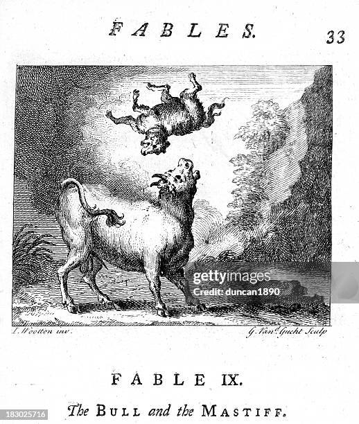 bull and the mastiff - fishing tackle stock illustrations