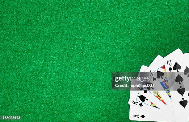 royal flush - poker table stock pictures, royalty-free photos & images