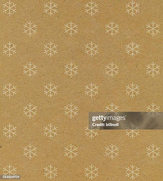 papel reciclado com floco de neve padrão - papel de embrulho imagens e fotografias de stock