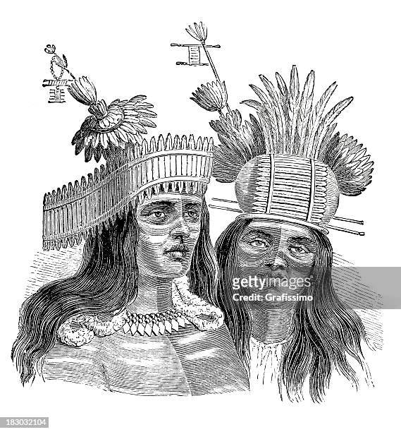 gravieren der amerikanischen ureinwohner von kalifornien 1870 - apache culture stock-grafiken, -clipart, -cartoons und -symbole