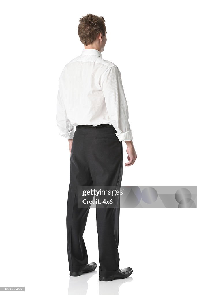 Rear view of a businessman standing