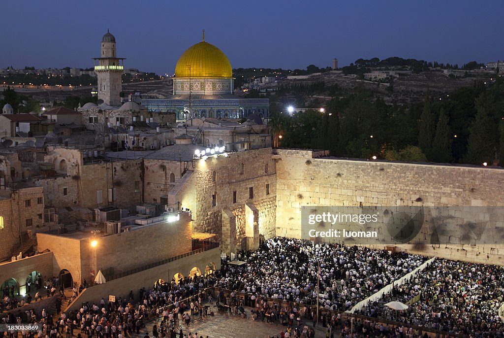 Praying at the Wailing Wall in Jerusalem