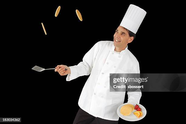 flipping pancakes - spatula stock pictures, royalty-free photos & images