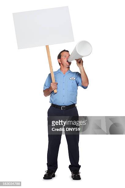 striking worker - protester sign stock pictures, royalty-free photos & images