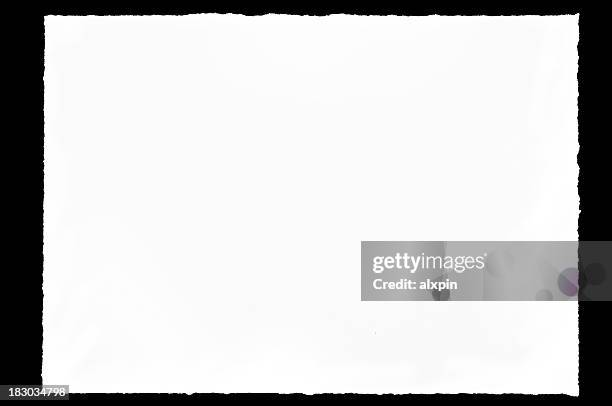 a blank page of paper with textured edges - edged stock pictures, royalty-free photos & images