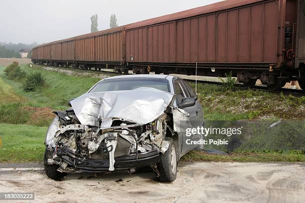 traffic accident - level crossing stock pictures, royalty-free photos & images