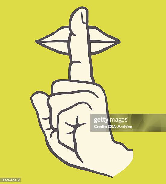 gesture to be quiet - hand sign stock illustrations