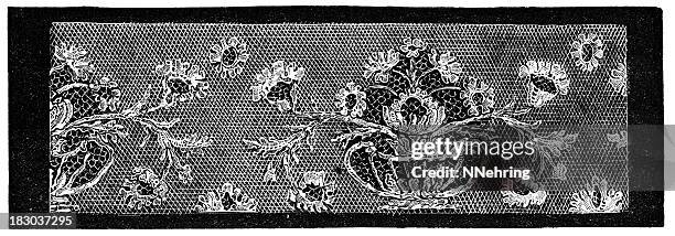 chantilly-spitze - lace textile stock-grafiken, -clipart, -cartoons und -symbole