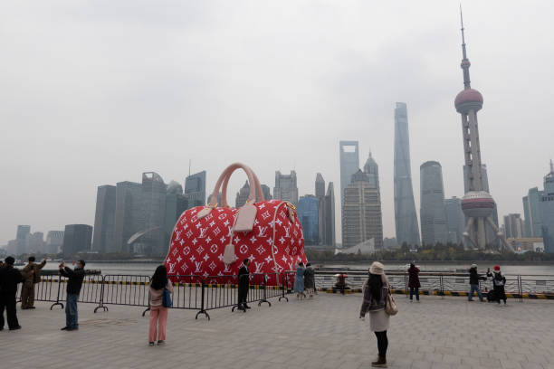 CHN: Giant Louis Vuitton Bag Exhibited In Shanghai