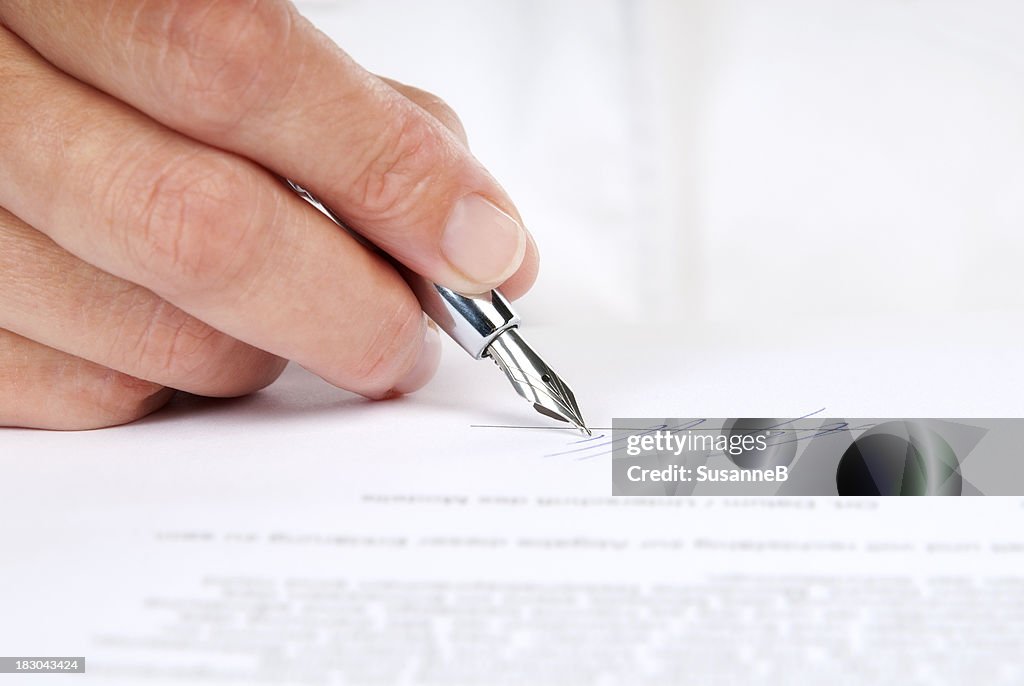 Signing a contract