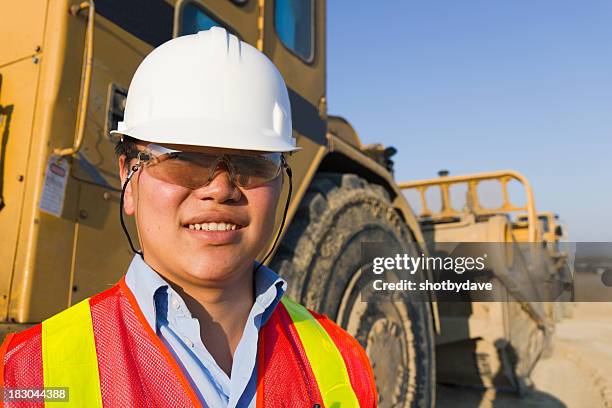construction site engineer - miner helmet portrait stock pictures, royalty-free photos & images
