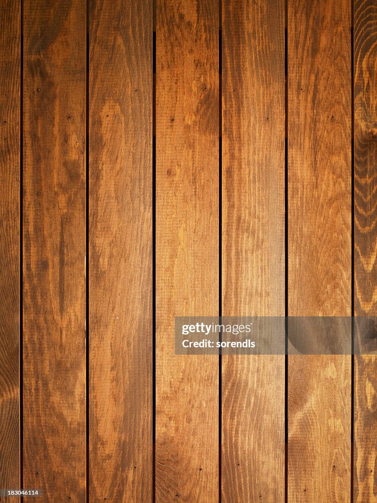 Overhead view of light brown wooden table