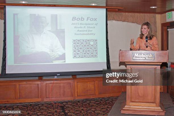 Former First lady of New York State Silda Wall Spitzer delivering the keynote address to the New York State Green Building Conference at the Mohonk...