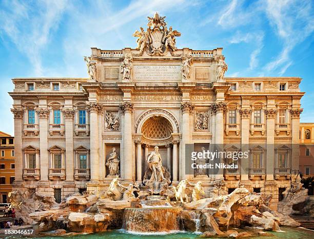 trevi fountain, rome - water fountain stock pictures, royalty-free photos & images