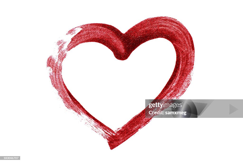 Heart drawn using blood as finger paint