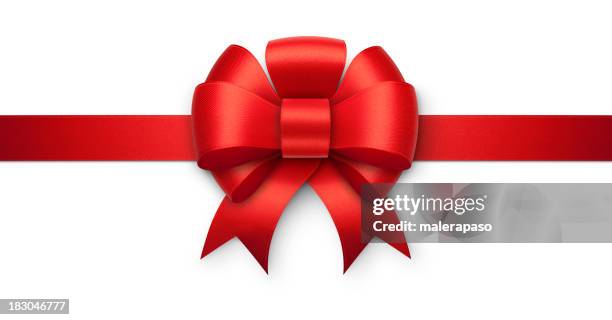 rot geschenk-schleife - christmas ribbon stock-fotos und bilder