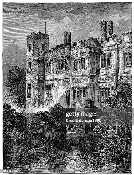 abandoned mansion haunted house - mansion stock illustrations