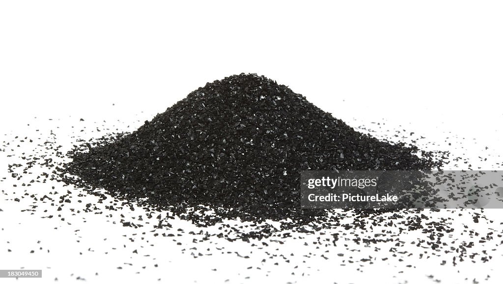 Activated carbon powder mound