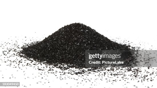 Activated carbon powder mound Activated carbon powder mound