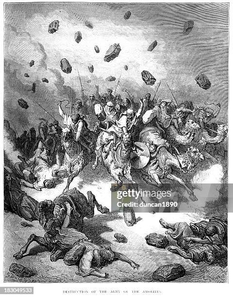 destruction of the army - old testament stock illustrations