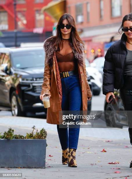 Emily Ratajkowski is seen on December 04, 2023 in New York City.