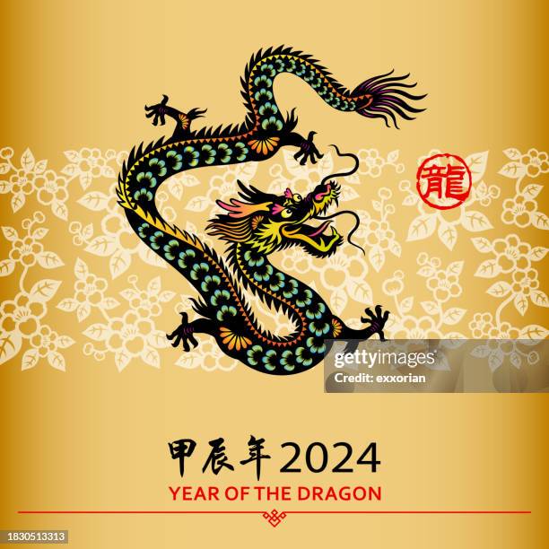illustrations, cliparts, dessins animés et icônes de nouvel an chinois dragon - dragon