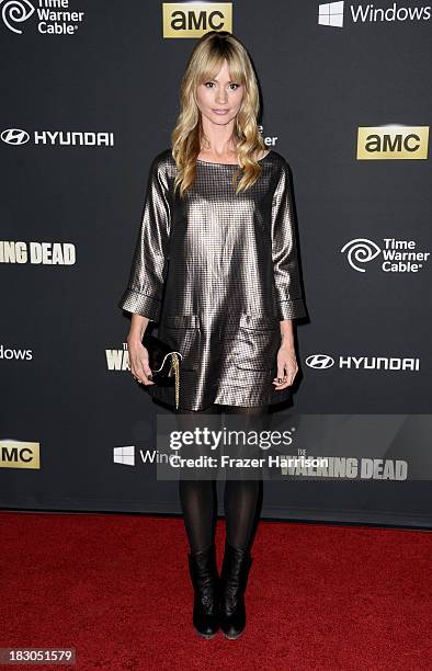 Actress Cameron Richardson arrives at the premiere of AMC's "The Walking Dead" 4th season at Universal CityWalk on October 3, 2013 in Universal City,...