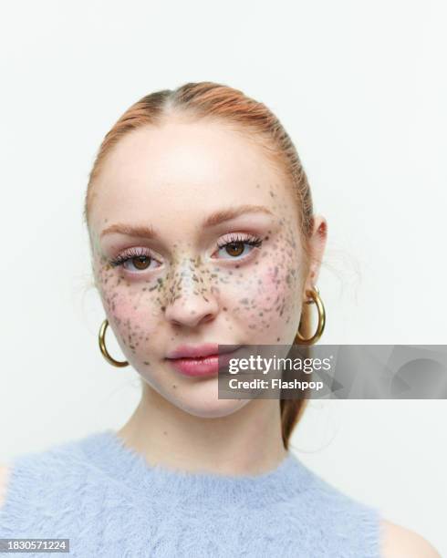 studio beauty portrait of a gen z woman. - european appearance stock pictures, royalty-free photos & images