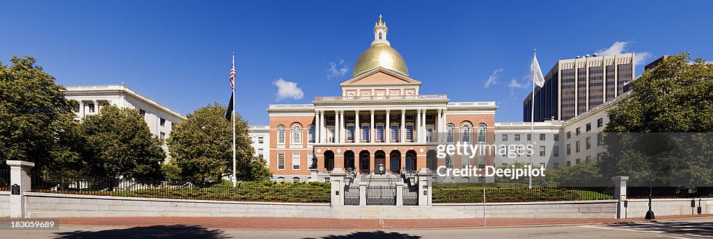 The State House in Beacon Hill in Boston USA