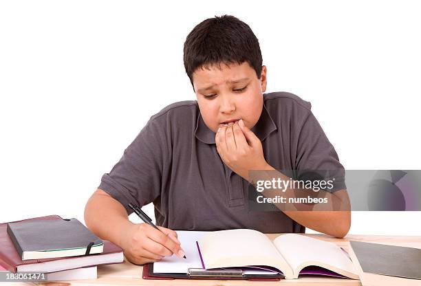 young student bites his nails - nail biting stock pictures, royalty-free photos & images