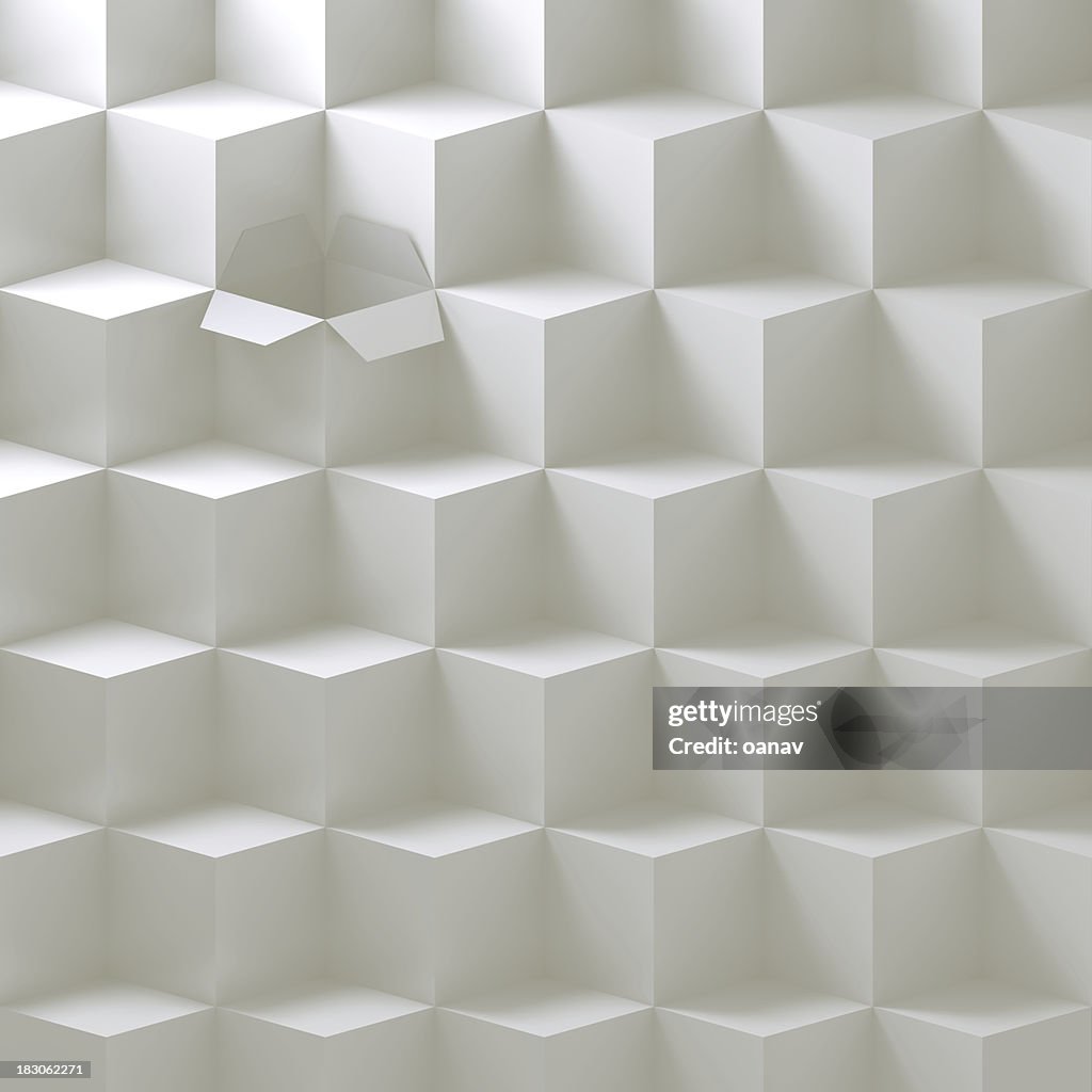 Open box in a stack