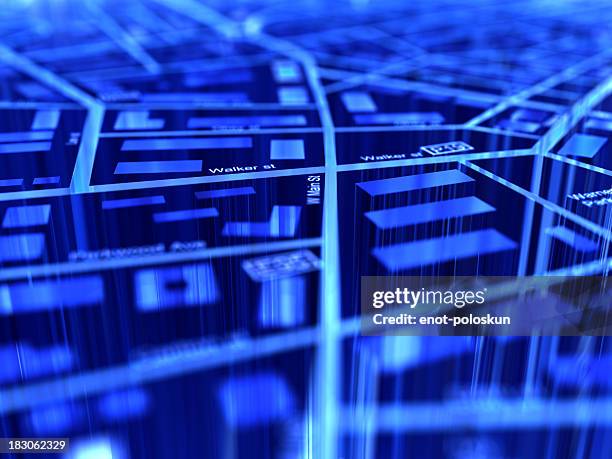 gps - holographic-map fotografías e imágenes de stock