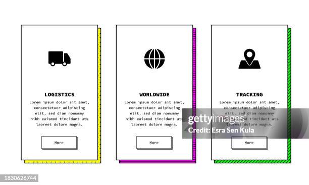 worldwide logistics and online tracking concept infographic design with solid icons. - tracking progress stock illustrations