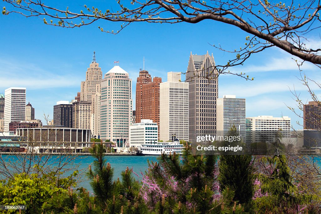 Detroit skyline seen from Windsor on a clear day