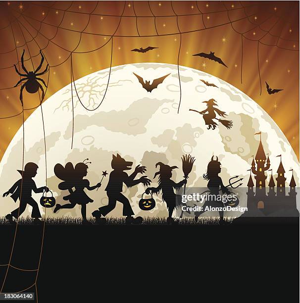 halloween night - werewolf costume stock illustrations