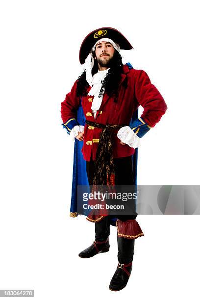 man dressed up in a pirate costume - stage costume stock pictures, royalty-free photos & images