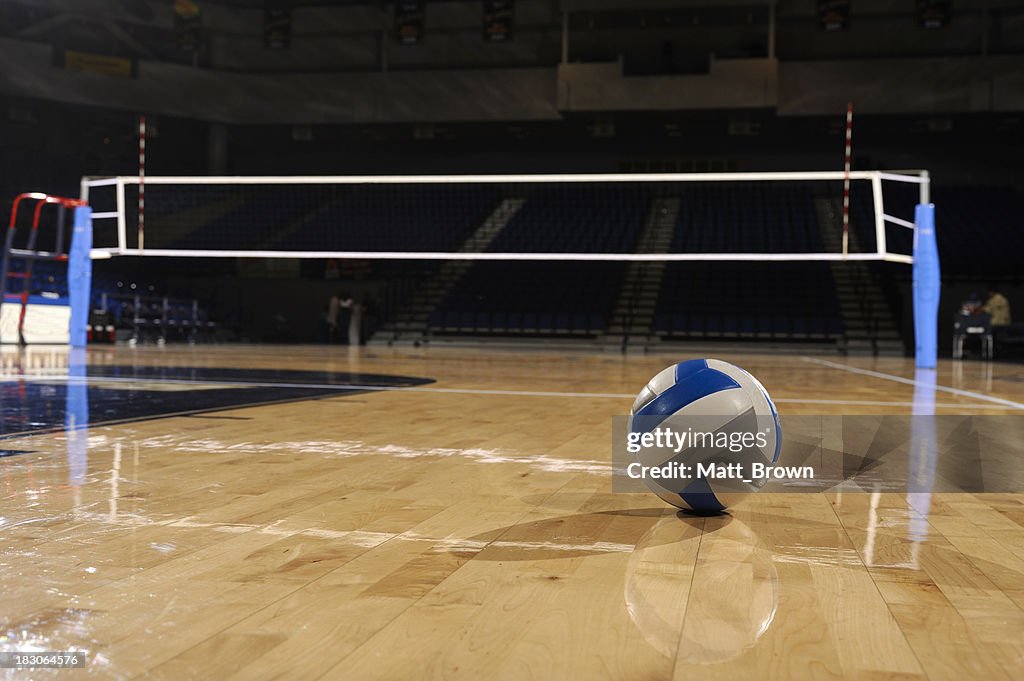 Volleyball in an empty gym