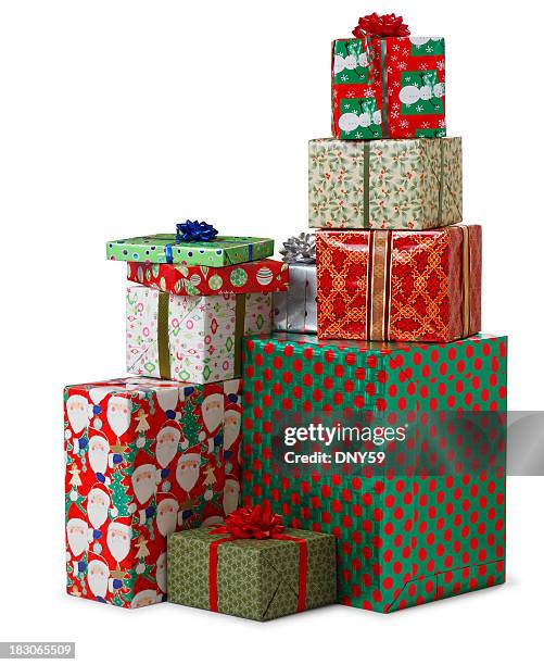 Pretty Present Stack Stack Of Presents Isolated Photos and Premium High Res Pictures - Getty ...