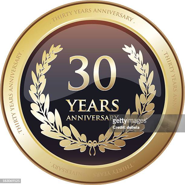 award-dreißig jahre jubiläum - 30 34 years stock-grafiken, -clipart, -cartoons und -symbole