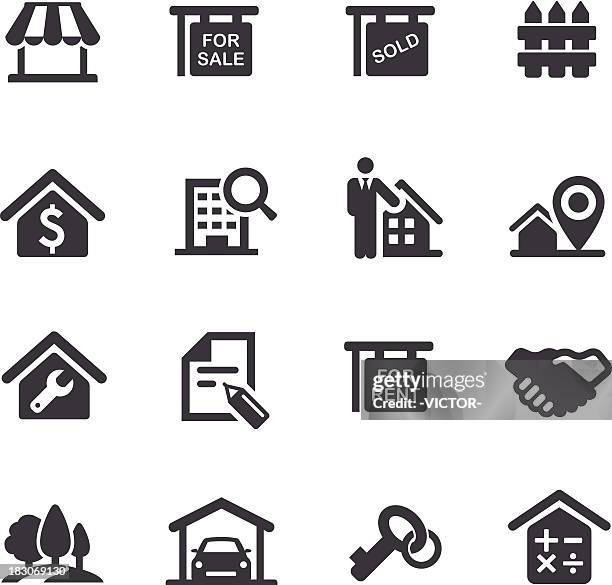 real estate icons - acme series - house clip art stock illustrations