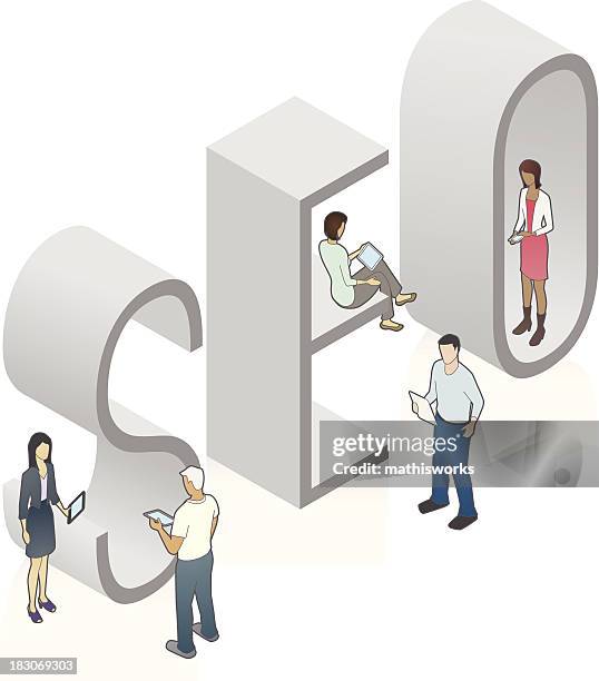 seo word art - web designer white background stock illustrations