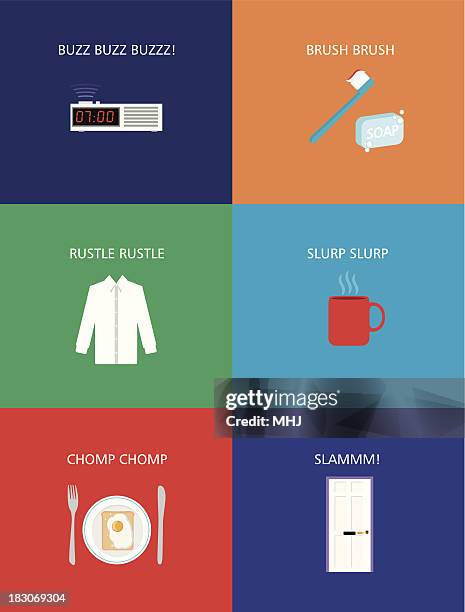 flat design good morning icons - dish soap stock illustrations