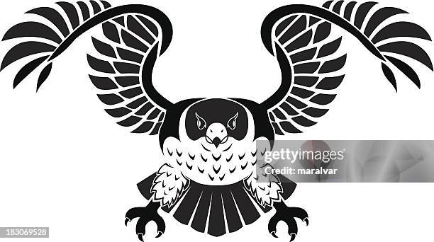 ilustraciones, imágenes clip art, dibujos animados e iconos de stock de falcon - falcon feather pattern
