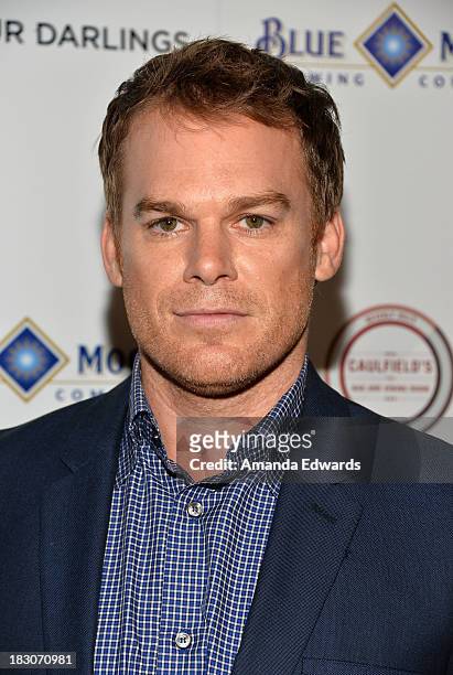 Actor Michael C. Hall arrives at the Los Angeles premiere of "Kill Your Darlings" at the Writers Guild Theater on October 3, 2013 in Beverly Hills,...