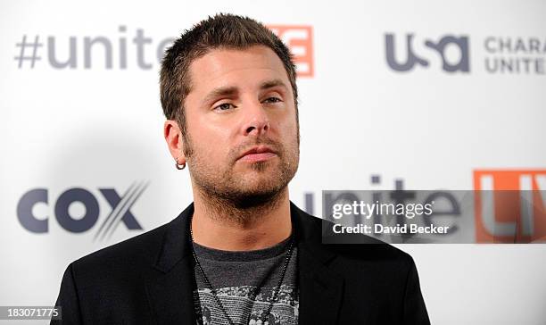 Actor James Roday arrives at the "UniteLIVE: The Concert to Rock Out Bullying" at the Thomas & Mack Center on October 3, 2013 in Las Vegas, Nevada.