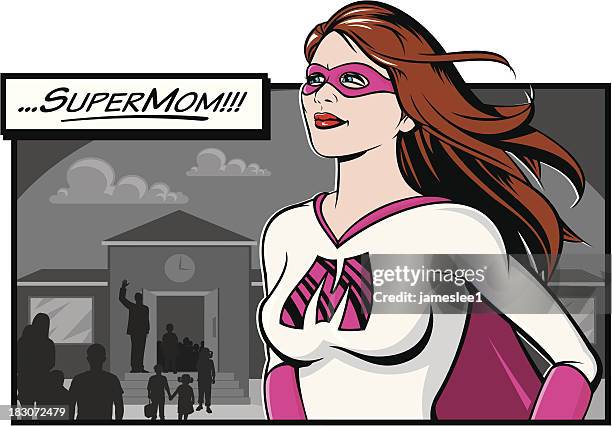 supermom - mother stock-grafiken, -clipart, -cartoons und -symbole