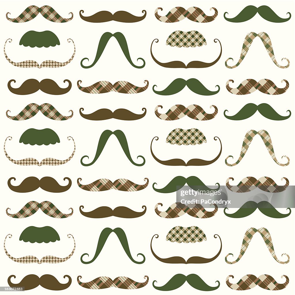 Moustache Retro Pattern