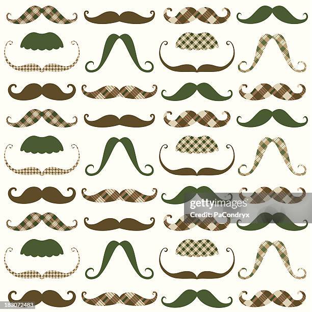 moustache retro pattern - movember stock illustrations