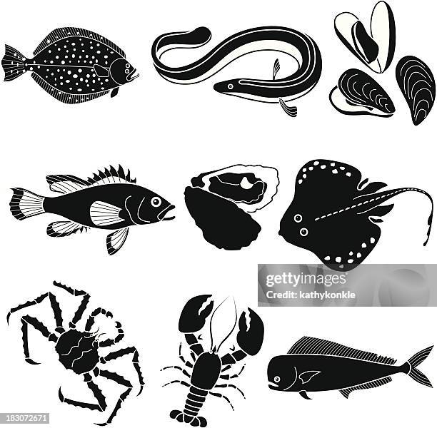 ocean fish - king crab stock illustrations