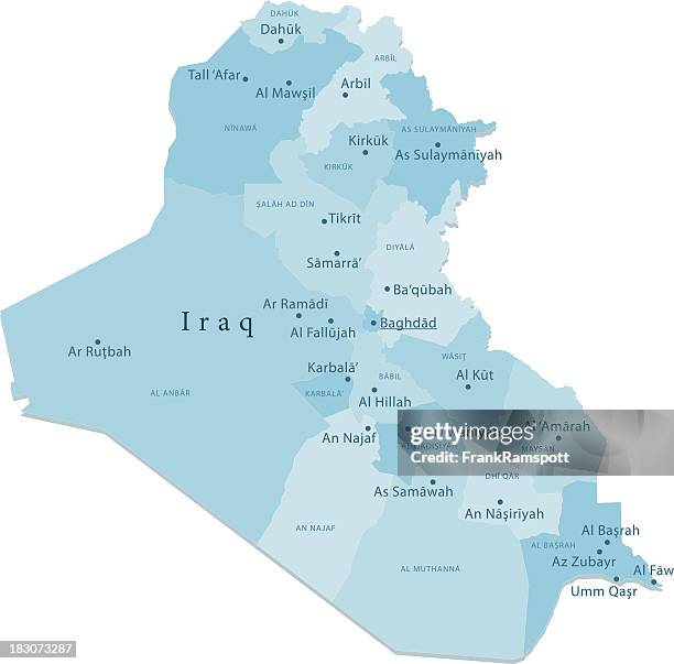 illustrations, cliparts, dessins animés et icônes de l'irak carte de vecteur de régions isolées - iraqi kurdistan